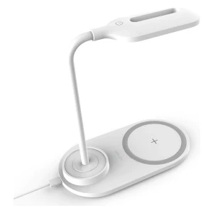 Qı Hızlı Kablosuz Şarj ve LED Masa  Lambası Taşınabilir  360 Derece Esnek Dokunma