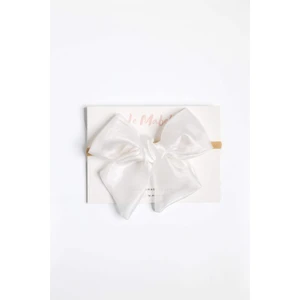 Le Mabelle Ekru  Organze Fiyonk Kız Çocuk Saç Bandı