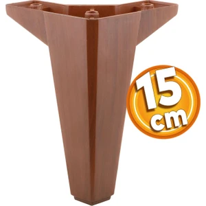 Sedir Lüks Mobilya Kanepe Sehpa Tv Ünitesi Koltuk Ayağı 15 cm Ahşap Desenli Kahverengi Baza Ayakları