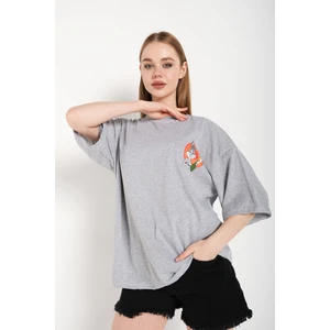 Kadın Bugs Bunny Logo Baskılı Oversize T-Shirt