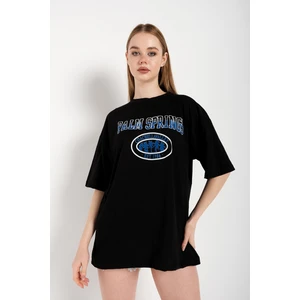Kadın Palm Springs Baskılı Oversize T-Shirt