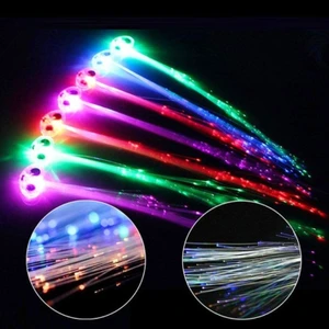 LED Light Up Hair Fiber Optic 2 Adet LED Işıklı Saç  Işıklı Toka Fiber Optik Saç LED Light Hair LED Club Işıkları