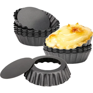 13 Adet Yumurta Tart Kalıpları, 3 Inç Mini Tart Tavaları Çıkarılabilir Alt, Cupcake Kek Muffin Kalıbı Teneke Tava Pişirme Aracı (Yurt Dışından)