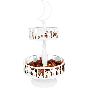 Ramazan Tepsi Eid Mubarak Plaka Müslüman Metal Tepsi Parti Kahvaltı Akşam Yemeği Tatlı Pasta Ekran Tutucu C Için Hizmet (Yurt Dışından)