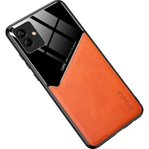 Samsung Galaxy A04 4G (164.4 x 76.3 x 9.1 mm) , çizilmeye dayanıklı TPU + PC + Dokulu Pu Deri Kaplama Koruyucu Desteği Manyetik Araç Montajı Telefon Kılıfı (Yurt Dışından)