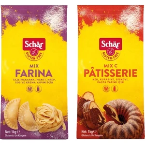 2'li Glutensiz Un Seti - Mix C Patisserie Kek Pasta Unu ve Farina Makarna Erişte Mantı Unu 1 kg 2 Adet