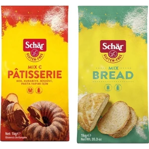 2'li Glutensiz Un Seti - Mix B Ekmek Unu ve Mix C Patisserie Kek Pasta Unu 1 kg 2 Adet