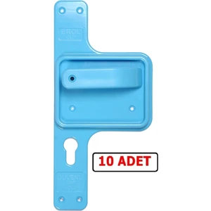 Erol Kilit Güvenli ve Kırılmaz Bariyerli Kapı Kolu Mavi Ayna-Mavi Kol 10 Takım