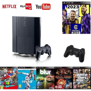 Ps3 320GB + 2 Adet Sıfır Gamepad + 70 Oyun Pes 2023 Gta 5  Blur Vb Güncel Oyunlar
