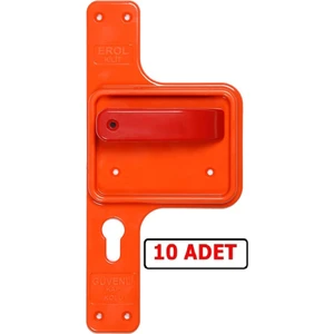 Erol Kilit Güvenli ve Kırılmaz Bariyerli Kapı Kolu Turuncu Ayna-Kırmızı Kol 10 Takım