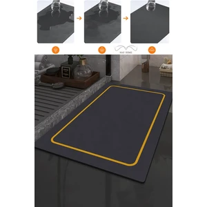 May Home En Büyük Boy Siyah 50x41 Cm Kauçuk Bulaşık Kurutma Matı Masa Örtüsü Katlanabilir Tezgah Üstü Ped