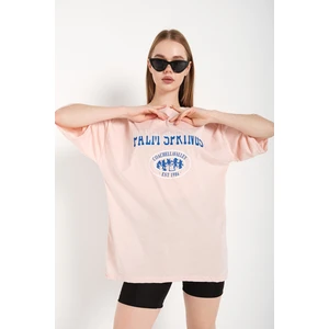 Kadın Palm Springs Baskılı Oversize T-Shirt