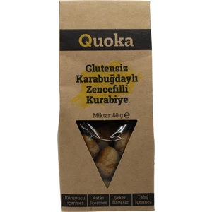 QUOKA Glutensiz Şekersiz Karabuğday Unundan Zencefilli Tarçınlı Zerdeçallı Kurabiye 1 Paket x 80GR