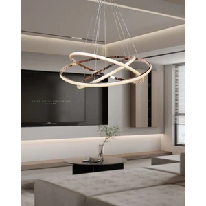 TT Aydınlatma TT300-3 Fsr Tt Aydınlatma Halka 3 Lü Fransız Sarısı Kaplama LED Avize