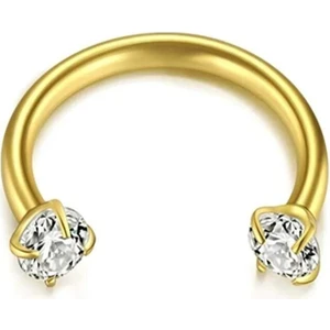 Ares Collection Cerrahi Çelik Iki Ucu Taşlı Tragus Helix Kıkırdak Lobe Uyumlu Piercing Küpe