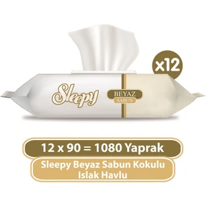 Beyaz Sabun Kokulu Islak Havlu 12X90 (1080 Yaprak)