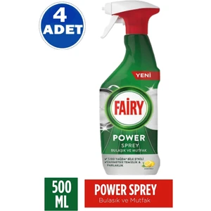 Power Sprey 3’ü 1 Arada Bulaşık ve Mutfak 500 ml 4 Adet Fairy Sprey 500