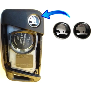 Skoda Anahtar Logo 4 Adet - Skoda Kumanda Logosu 10 mm