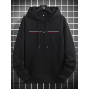 Unisex Siyah Paris Baskılı Kapşonlu Oversize Sweatshirt