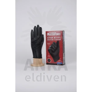 Master Force Nitril Pudrasız Kalın Siyah Eldiven L 50'li
