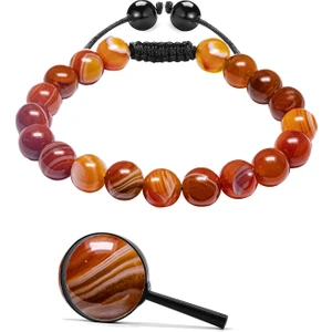 Tesbih Atölyesi Sertifikalı Doğal Karnelyan Akik Taşı Bileklik