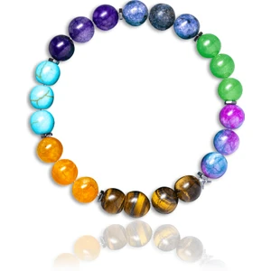 Tesbih Atölyesi Sertifikalı Firuze Akik Kaplan Gözü Lapis Ametist Aventurin Opal Taşı 7 Çakra Doğal Taş Bileklik