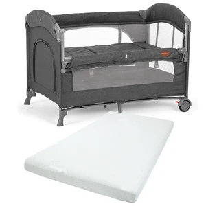 Uni Baby Alfa Anne Yanı Sallanır Cibinlikli Oyun Parkı Bebek Beşik 70x110 cm + Pamuk Yatak
