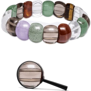 Tesbih Atölyesi Sertifikalı 7 Çakra Bileklik Kaplan Gözü Ametist Kuvars Aventurin Akik Jasper