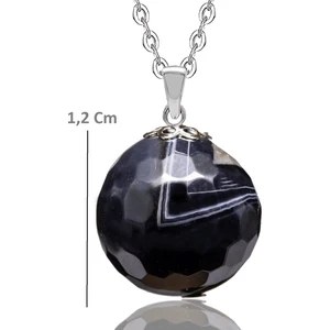 Tesbih Atölyesi Sertifikalı Fasetli Siyah Akik Doğal Taş Kolye