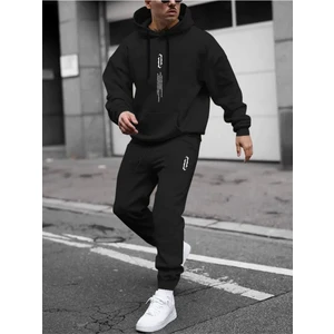 Erkek Dikey Baskılı Oversize Eşofman Takımı
