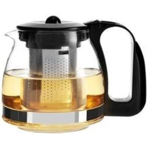 Lüx Yakut Çelik Süzgeçli Cam Demlik 700 ml