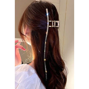 Petek Aksesuar Full Taşlı Su Yolu Metal Büyük Mandal Toka 11 Cm.