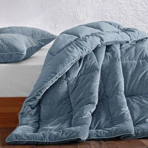 Bedding Vovin Çift Kişilik Yorgan Velvet 2'li Yastık Kılıfı Indigo