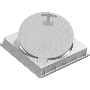 40X40 Menteşeli Plastik Rögar Kapağı / Çerçeve + Düz Kapak