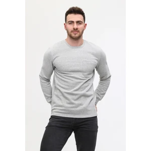 Mualta-Bisiklet Yaka Gri 20/10 Iki Iplik Kışlık Iş Sweatshirt