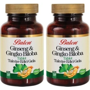 Ginseng Gingko Biloba Takviye Edici Gıda 2 X 720 Mg X 120 Tablet Ginkgo Ginko 2 Kutu