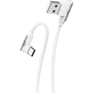 LİNKTECHK594 Safe Type-C USB 90 Derece Örgülü, Gamer, Oyuncu Şarj Kablosu