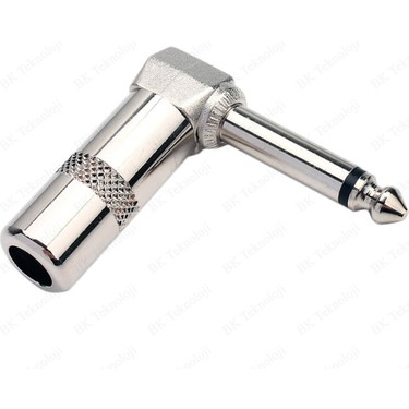 BK Teknoloji 90 Derece Jack Lehim Konektörü 6.35MM Mono L Fiyatı