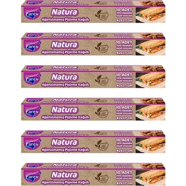Parex Natura 6 Adet Ağartılmamış Organik Hazır Kesilmiş Pişirme Kağıdı