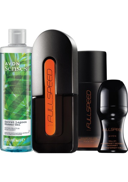 Full Speed Erkek Parfüm Deodorant Rollon Duş Jeli Dörtlü Set