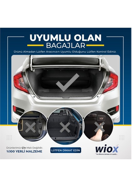 Hyundai Elantra 2000 - 2023 Tam Uyumlu Ayarlanabilir Bagaj Yayı