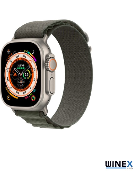 42-44MM Yeni Nesil Apple Uyumlu Akıllı Saat Kordonu Hasır Kancalı Yeşil