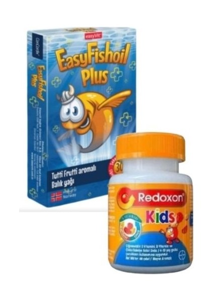 Easyfishoil Plus Tutti Frutti 30 Tablet + Redoxon Kids Gıda Takviyesi 60 Tablet