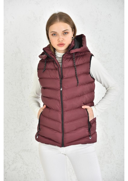 Kadın Jel Dolgu Çıkarılabilen Fermuarlı Kapüşonlu Günlük Şişme Yelek fiyatları