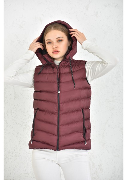 Kadın Jel Dolgu Çıkarılabilen Fermuarlı Kapüşonlu Günlük Şişme Yelek modelleri