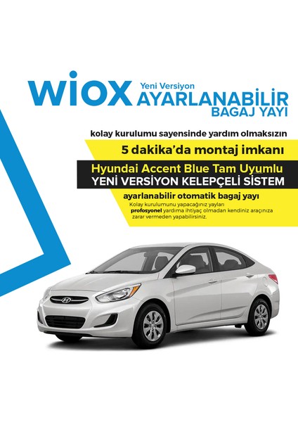 Hyundai Accent Blue 2011 - 2018 Tam Uyumlu Ayarlanabilir Bagaj Yayı