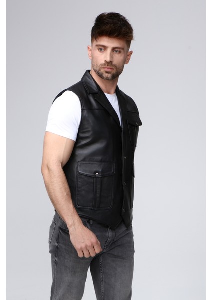 Erkek Hakiki Deri Yelek modelleri