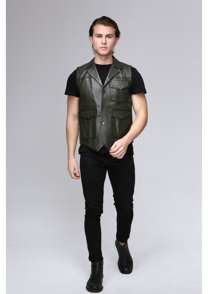 Erkek Hakiki Deri Yelek modelleri