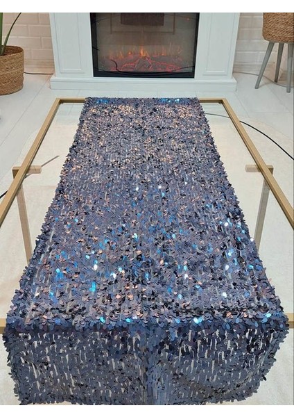 Pul Payetli 6mm Armut Gözyaşı Runner 40 x 120 cm