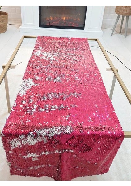 Pul Payetli 5mm Çift Renkli Runner 40 x 120 cm